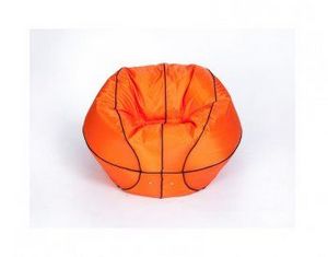 Кресло-мешок Баскетбольный мяч малый оранжево-черное в Тюмени - tumen.ok-mebel.com | фото 1