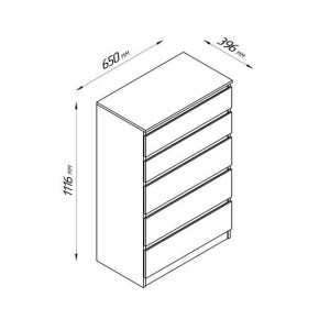 2.03.02.070.4 КАСТОР комод 5 ящиков RU серый в Тюмени - tumen.ok-mebel.com | фото 2