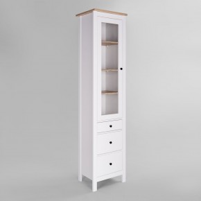2.08.07.120.14 САГА шкаф с витриной 50 белый/ясень RU в Тюмени - tumen.ok-mebel.com | фото