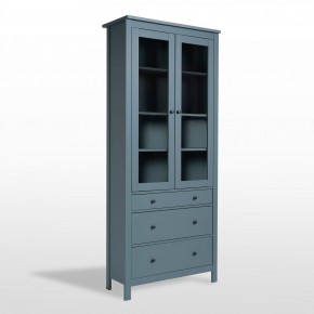 2.08.07.130.6 САГА шкаф с витриной 90 темно-бирюзовый RU в Тюмени - tumen.ok-mebel.com | фото