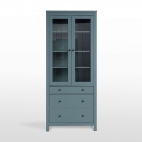 2.08.07.130.6 САГА шкаф с витриной 90 темно-бирюзовый RU в Тюмени - tumen.ok-mebel.com | фото 2