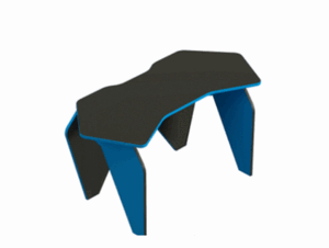 Стол геймерский компьютерный Базис-2 12.63 светло-синий в Тюмени - tumen.ok-mebel.com | фото 2