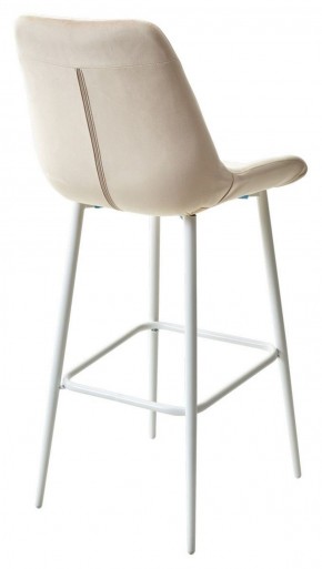 Барный стул ХОФМАН, цвет H-06 Бежевый, велюр / белый каркас М-City в Тюмени - tumen.ok-mebel.com | фото 4