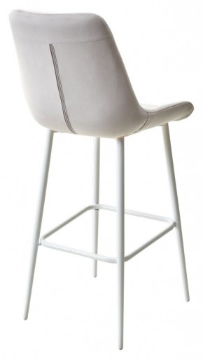 Барный стул ХОФМАН, цвет H-09 Светло-серый, велюр / белый каркас М-City в Тюмени - tumen.ok-mebel.com | фото 4