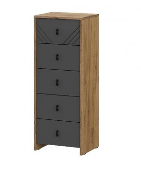 БАЙКАЛ Комод (5 ящиков) Графит/Дуб золотой в Тюмени - tumen.ok-mebel.com | фото