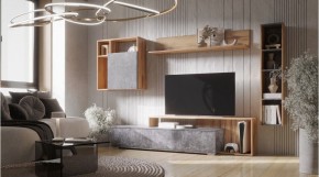 ДАЛЛАС Гостиная (модульная) цемент темный в Тюмени - tumen.ok-mebel.com | фото