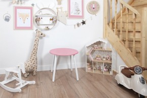 Детский стол круглый Rolti Baby (розовый/белый, массив березы/мдф) в Тюмени - tumen.ok-mebel.com | фото
