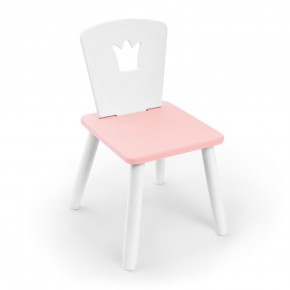 Детский стул Rolti Baby «Корона» (белый/розовый/белый, массив березы/мдф) в Тюмени - tumen.ok-mebel.com | фото