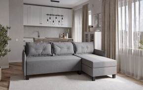 Диван-кровать угловой Киркас серый, ткань рогожка в Тюмени - tumen.ok-mebel.com | фото 2