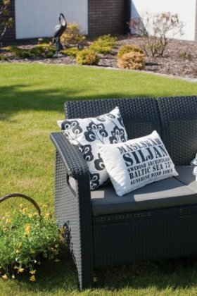 Диван пластиковый Корфу (Corfu love seat) графит в Тюмени - tumen.ok-mebel.com | фото 3