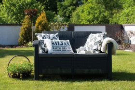 Диван пластиковый Корфу (Corfu love seat) графит в Тюмени - tumen.ok-mebel.com | фото 5