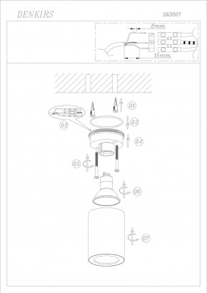 DK3007-WH Накладной светильник влагозащ., IP 44, 15 Вт, GU10, белый, алюминий в Тюмени - tumen.ok-mebel.com | фото 4