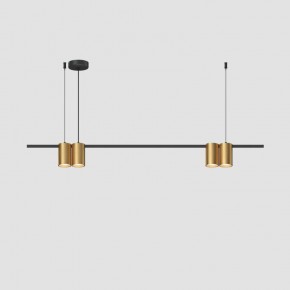 DK4061-BK+SG Подвесной светильник ORBIT, IP20, 4xGU10 LED до 15 Вт, черный + сатинированное золото, алюминий в Тюмени - tumen.ok-mebel.com | фото