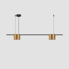 DK4061-BK+SG Подвесной светильник ORBIT, IP20, 4xGU10 LED до 15 Вт, черный + сатинированное золото, алюминий в Тюмени - tumen.ok-mebel.com | фото 2