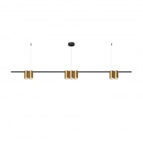 DK4063-BK+SG Подвесной светильник ORBIT, IP20, 7xGU10 LED до 15 Вт, черный + сатинированное золото, алюминий в Тюмени - tumen.ok-mebel.com | фото 3