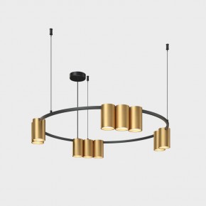 DK4065-BK+SG Подвесной светильник ORBIT , IP20, 10xGU10 LED до 15 Вт, черный + сатинированное золото, алюминий в Тюмени - tumen.ok-mebel.com | фото