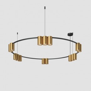 DK4067-BK+SG Подвесной светильник ORBIT, IP20, 15xGU10 LED, до 15 Вт, черный + сатинированное золото, алюминий в Тюмени - tumen.ok-mebel.com | фото 2