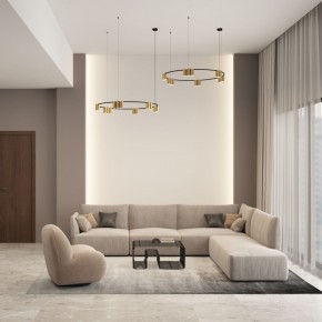 DK4067-BK+SG Подвесной светильник ORBIT, IP20, 15xGU10 LED, до 15 Вт, черный + сатинированное золото, алюминий в Тюмени - tumen.ok-mebel.com | фото 4