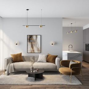 DK5060-BK+SG Бра ORBIT, IP20, 3000К, LED, 10 Вт, черный + сатинированное золото, алюминий в Тюмени - tumen.ok-mebel.com | фото 5
