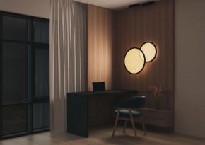 DK6604-BK Подвесной вертикальный светильник Veil со светодиодом H1500 d450 220V 36W 3000-6000K IP20 черный алюминий в Тюмени - tumen.ok-mebel.com | фото 6