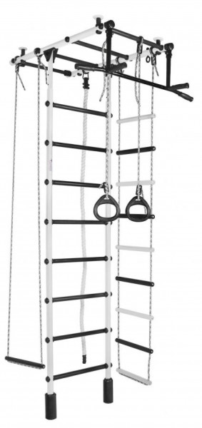 ДСК Атлант цв.белый-черный: турник, кольца, канат, трапеция, веревочная лестница в Тюмени - tumen.ok-mebel.com | фото
