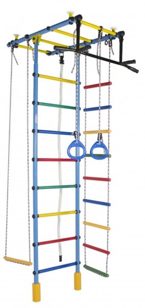 ДСК Атлант цв.голубой радуга: турник, кольца, канат, трапеция, веревочная лестница в Тюмени - tumen.ok-mebel.com | фото