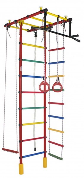 ДСК Атлант цв.красный радуга: турник, кольца, канат, трапеция, веревочная лестница в Тюмени - tumen.ok-mebel.com | фото