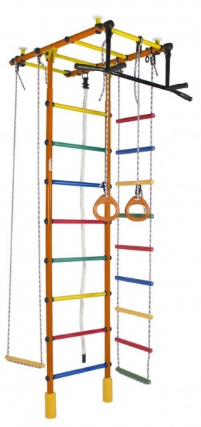ДСК Атлант оранжевый радуга: турник, кольца, канат, трапеция, веревочная лестница в Тюмени - tumen.ok-mebel.com | фото 1