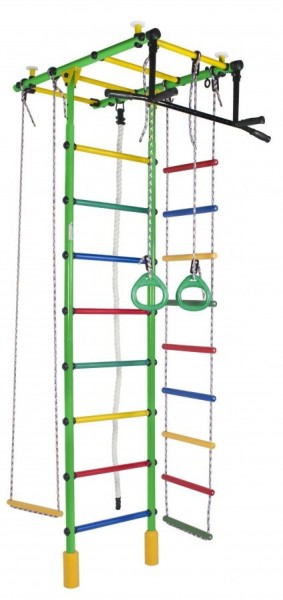 ДСК Атлант цв.салатовый радуга: турник, кольца, канат, трапеция, веревочная лестница в Тюмени - tumen.ok-mebel.com | фото 1