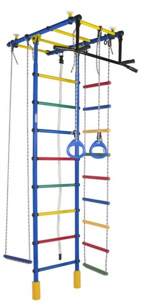 ДСК Атлант цв.синий радуга: турник, кольца, канат, трапеция, веревочная лестница в Тюмени - tumen.ok-mebel.com | фото
