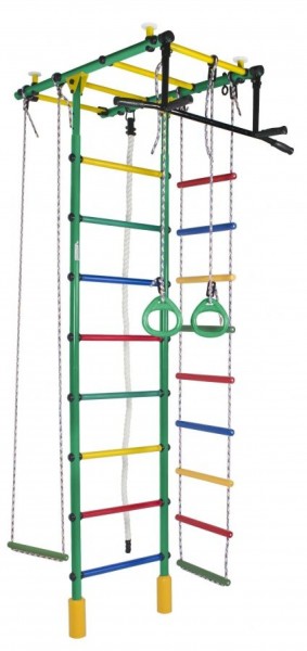 ДСК Атлант цв.зеленый радуга: турник, кольца, канат, трапеция, веревочная лестница в Тюмени - tumen.ok-mebel.com | фото 1