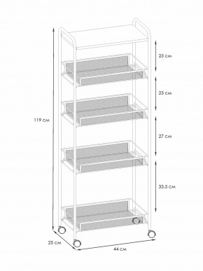 Э 443 ГР Этажерка "Ладья 25КС" Графит в Тюмени - tumen.ok-mebel.com | фото 2