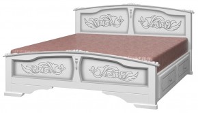 ЕЛЕНА Кровать из массива 1400 (Белый жемчуг) с 2-мя ящиками в Тюмени - tumen.ok-mebel.com | фото