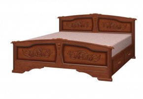 ЕЛЕНА Кровать из массива 1400 (Орех) с 2-мя ящиками в Тюмени - tumen.ok-mebel.com | фото