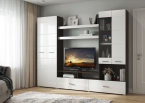 Гостиная Альфа МДФ (Венге/Белый глянец) в Тюмени - tumen.ok-mebel.com | фото 4