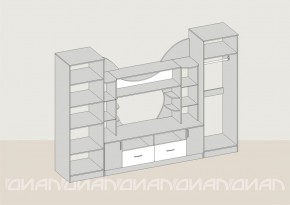 Гостиная Аллегро с 2 шкафами вариант-5 (Ясень светлый/тёмный) в Тюмени - tumen.ok-mebel.com | фото 2