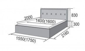 ГРЕТА Кровать 1400 (экокожа бежевая) в Тюмени - tumen.ok-mebel.com | фото 2