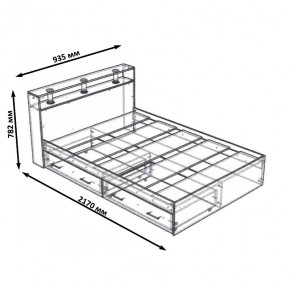 Камелия Кровать с ящиками 0900, цвет дуб сонома, ШхГхВ 93,5х217х78,2 см., сп.м. 900х2000 мм., без матраса, основание есть в Тюмени - tumen.ok-mebel.com | фото 6