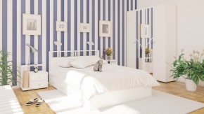 Камелия спальня № 7 Кровать 900 + Стол косметический + Зеркало + Комод, цвет белый, сп.м. 900х2000 мм., б/м, основание есть в Тюмени - tumen.ok-mebel.com | фото 5
