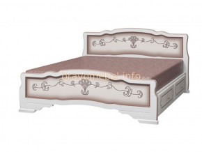 КАРИНА-6 Кровать из массива 1400 (Дуб молочный) с 2-мя ящиками в Тюмени - tumen.ok-mebel.com | фото 1