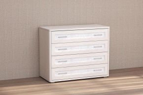 Кэт-4 Комод 4 ящ (МДФ Бодега белая/Экокожа Caiman белый) в Тюмени - tumen.ok-mebel.com | фото