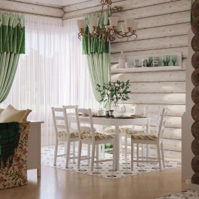 Комлект Вествик обеденный стол и четыре стула, массив сосны, цвет белый в Тюмени - tumen.ok-mebel.com | фото