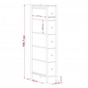 Комод Leset Нирита/Хайди узкий 5 ящиков в Тюмени - tumen.ok-mebel.com | фото 11