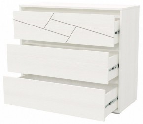 АДЕЛИНА Комод с тремя ящиками (белый рамух) в Тюмени - tumen.ok-mebel.com | фото 2