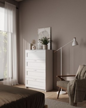 Комод СИРИУС с четырьмя ящиками, цвет белый в Тюмени - tumen.ok-mebel.com | фото