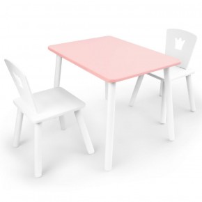 Комплект детской мебели стол и два стула Корона  (Розовый/Белый/Белый) в Тюмени - tumen.ok-mebel.com | фото