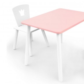 Комплект детской мебели стол и стул Корона (Розовый/Белый/Белый) в Тюмени - tumen.ok-mebel.com | фото