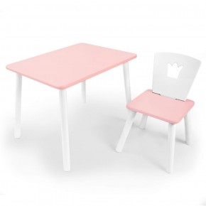 Комплект детской мебели стол и стул Корона (Розовый/Розовый/Белый) в Тюмени - tumen.ok-mebel.com | фото