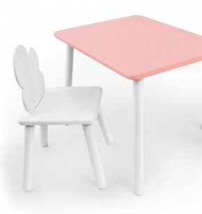 Комплект детской мебели стол и стул Облачко (Розывый/Белый/Белый) в Тюмени - tumen.ok-mebel.com | фото