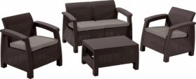 Комплект мебели Корфу сет (Corfu set) коричневый - серо-бежевый * в Тюмени - tumen.ok-mebel.com | фото 1